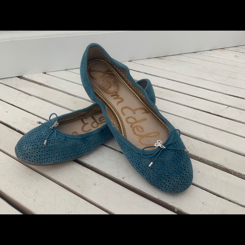 Sam Edelman teal ballet flats